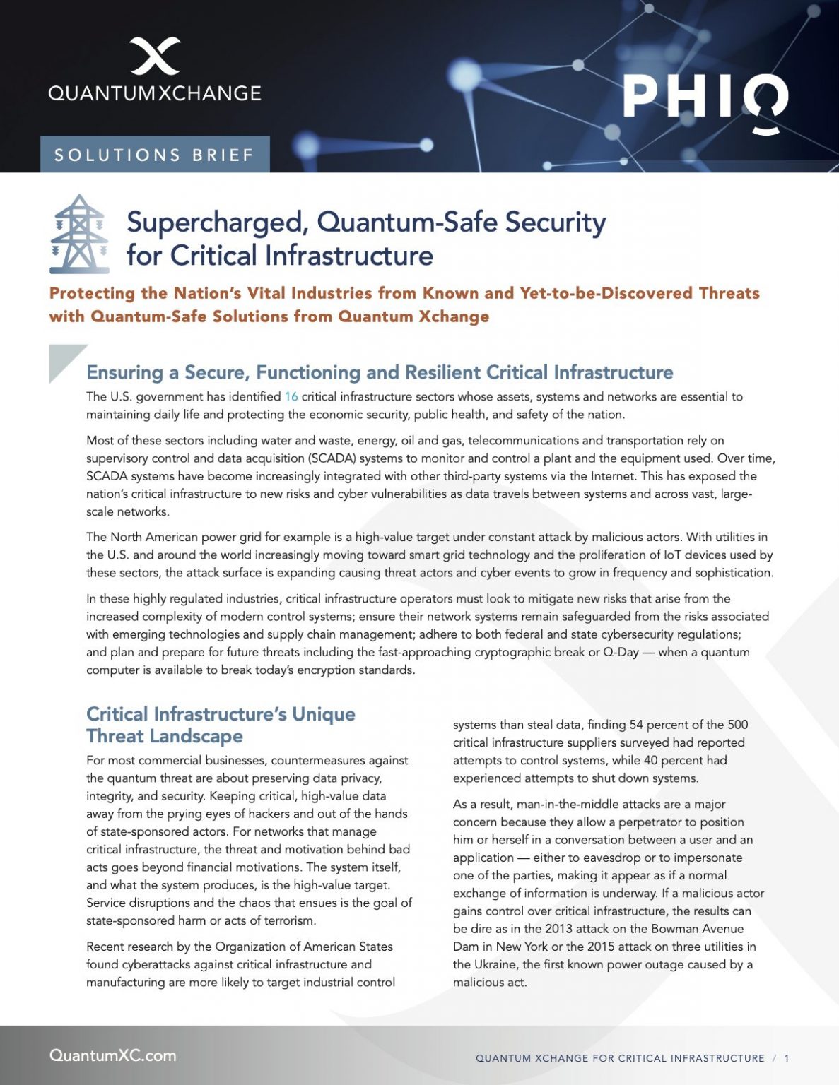 Supercharged, QuantumSafe Security for Critical Infrastructure