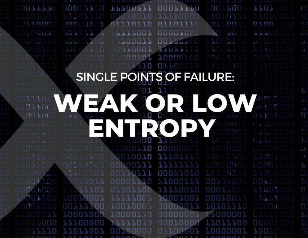 Single Points of Failure in Cryptography #3: Weak or Low Entropy